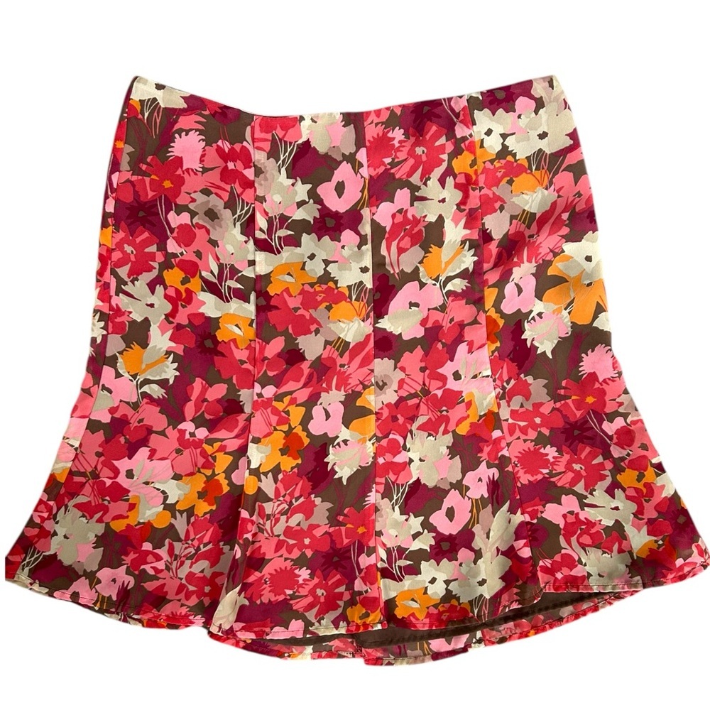 Vintage Old Navy Womens Skirt Lined Pink Maroon Floral A Line Spring Summer Sz 8